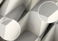 Colro cinzento 3D dirige o papel de parede removível, papel de parede moderno geométrico do efeito 3D