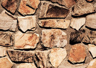 papel de parede lavável do vinil do teste padrão da pedra do efeito 3D com estilo natural do processo da espuma